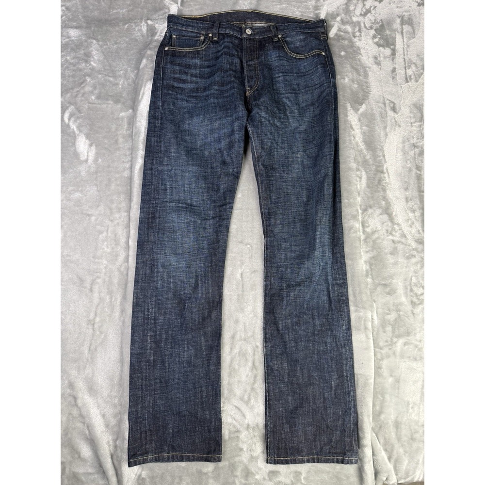 Vintage Levi's 501 Straight Button Jeans Mens tag=34x36 (MEASURED=36x35)